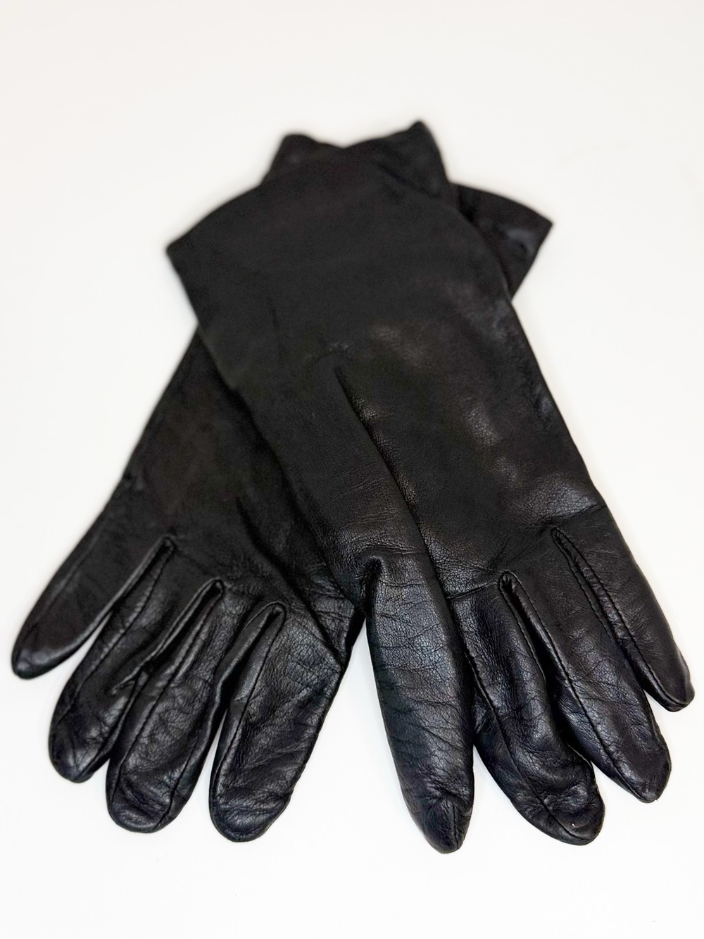 Classic Black Genuine Leather Woman’s Dress Gloves with 100% Cashmere Lining